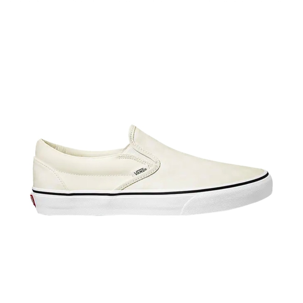Vans Classic Slip-On Sneakers - Cream / Birch with black stripe
